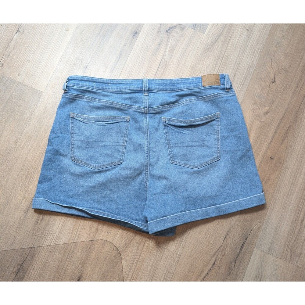 American Eagle Size 18 Mom Shorts Cuffed Stretch Denim High Rise Boho Festival - Picture 2 of 8